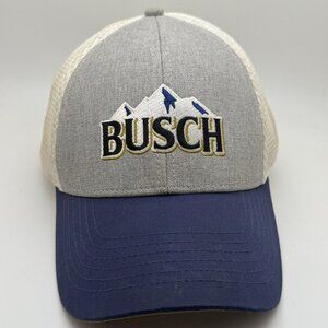 Busch Hat Men's Adjustable Gray Navy Mesh Back Trucker Cap